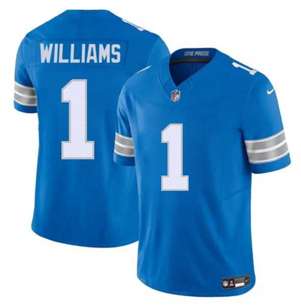 Men & Women & Youth Detroit Lions #1 Jameson Williams Blue 2025 F.U.S.E. Vapor Limited Stitched Jersey